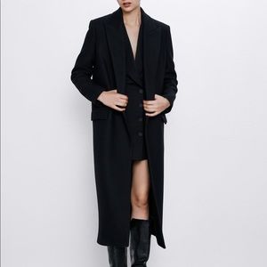 New Zara x Manteco long black wool coat